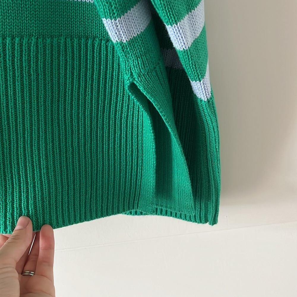 GAP Green and Blue Striped Women's Sweater - Picture 2 of 5